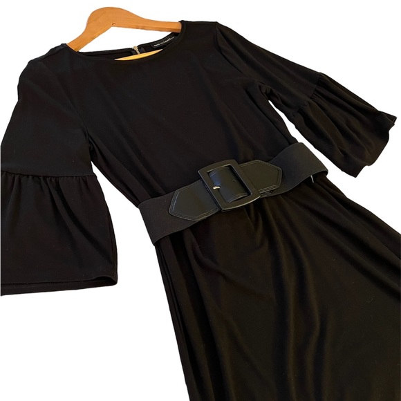 {WHBM} Black Bell Sleeve Knit Shift Dress Size M - Picture 5 of 9